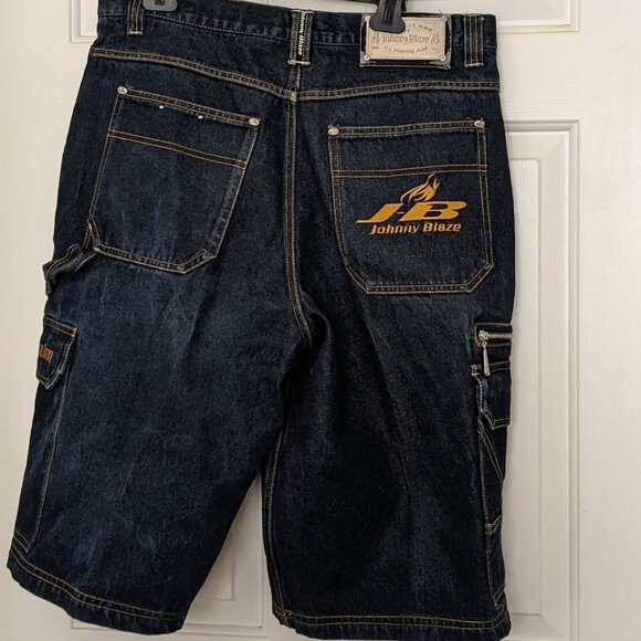 Men's Dark Blue Cargo Shorts - Picture 6 of 14